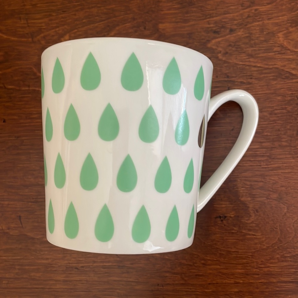 Clay Art Green, Gold, and White Mug Dishwasher Safe OS EUC